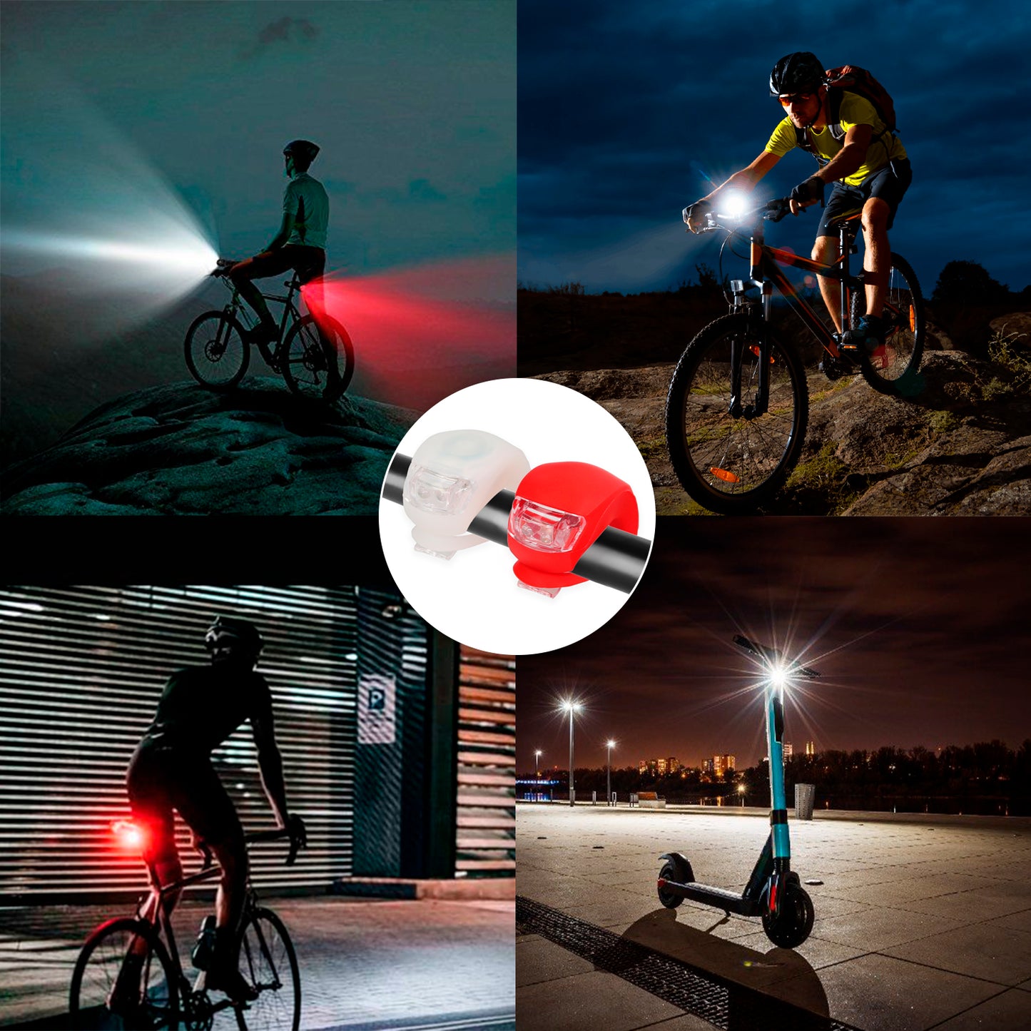 Kit Luces Led Bicicleta 2 Luces Basic. LED para bici, Luz para patin, Luz de posición, Luces bicicleta, LEDs bicicleta