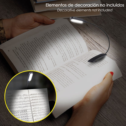 Linterna Led De Mesa, Lectura, Partituras Con Clip A Pilas