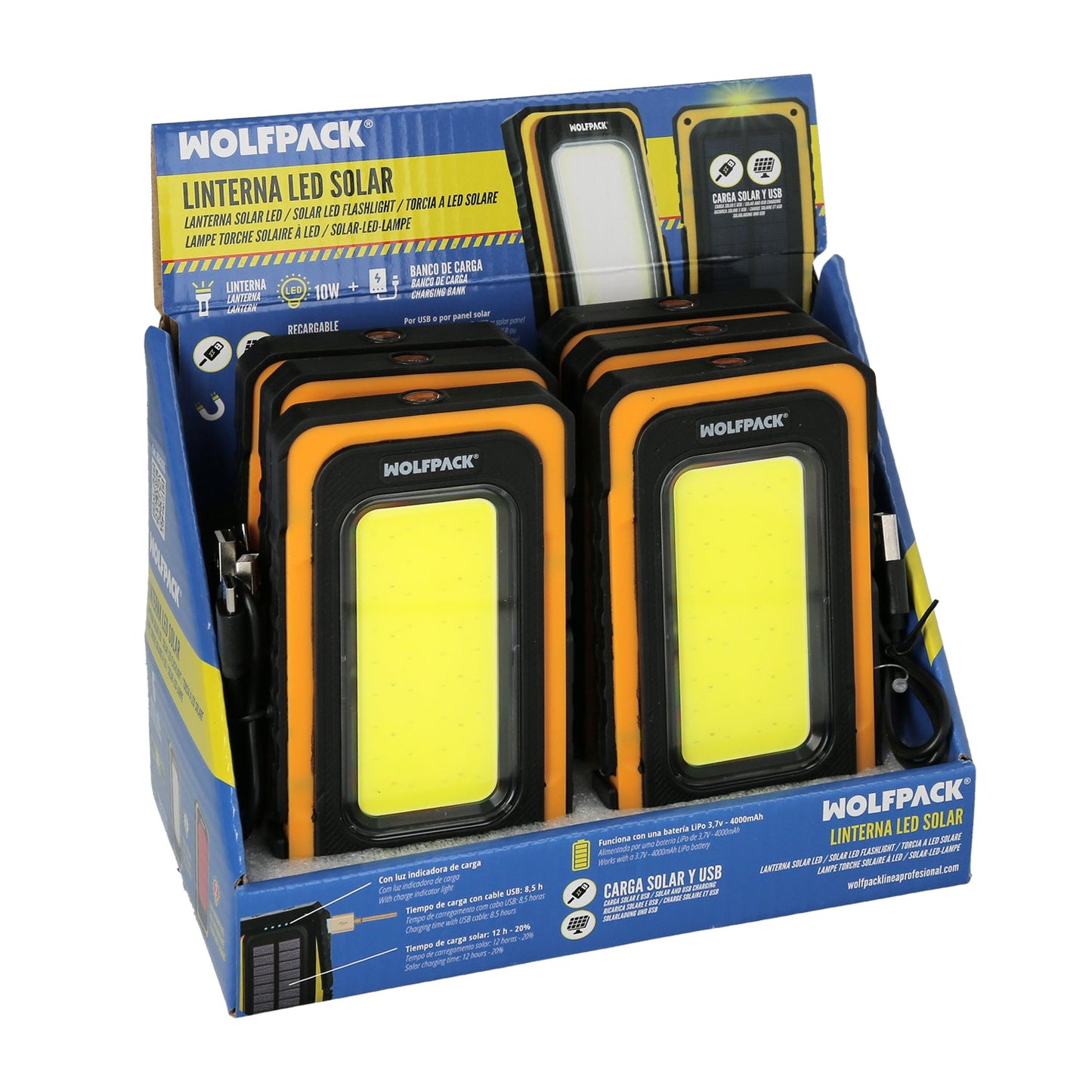 Linterna Led Solar Recargable 10 Watt 750 Lumenes