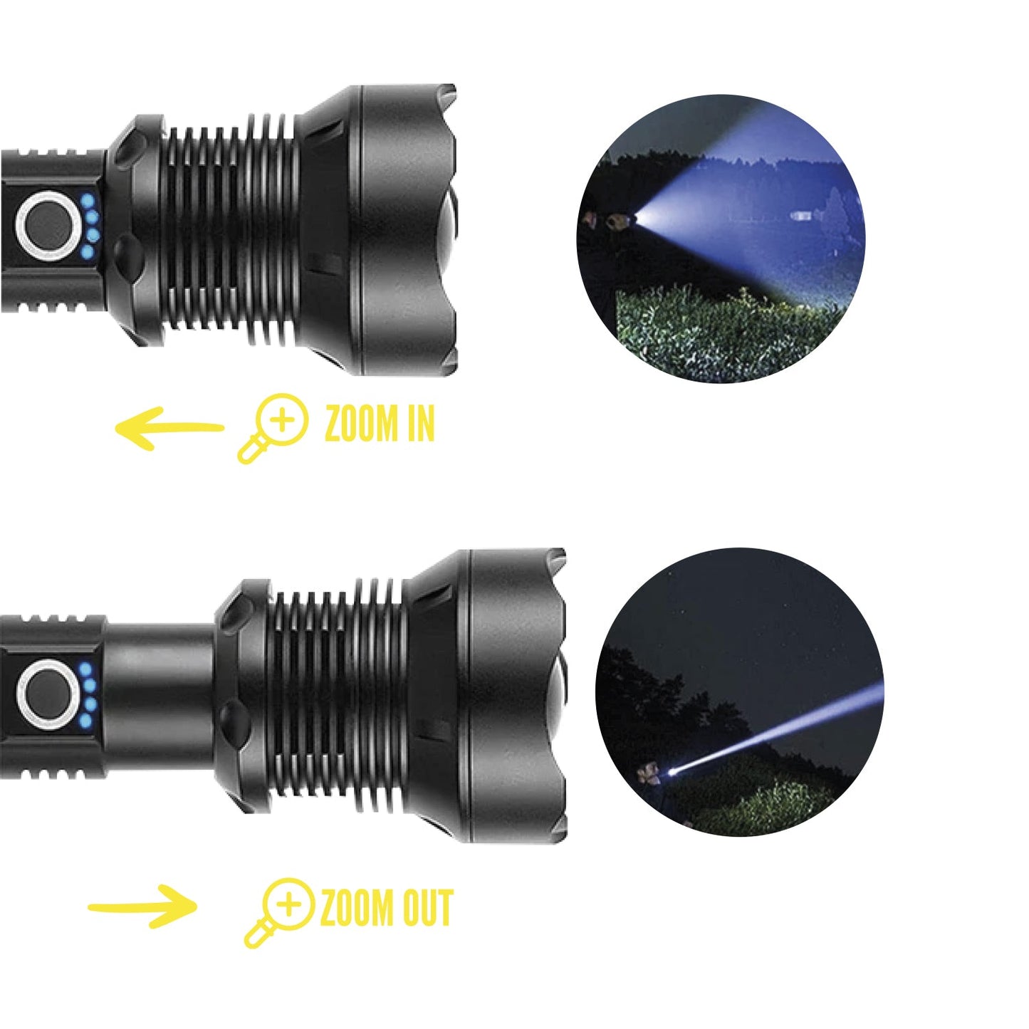 Linterna Led Aluminio Recargable 1500 Lumenes