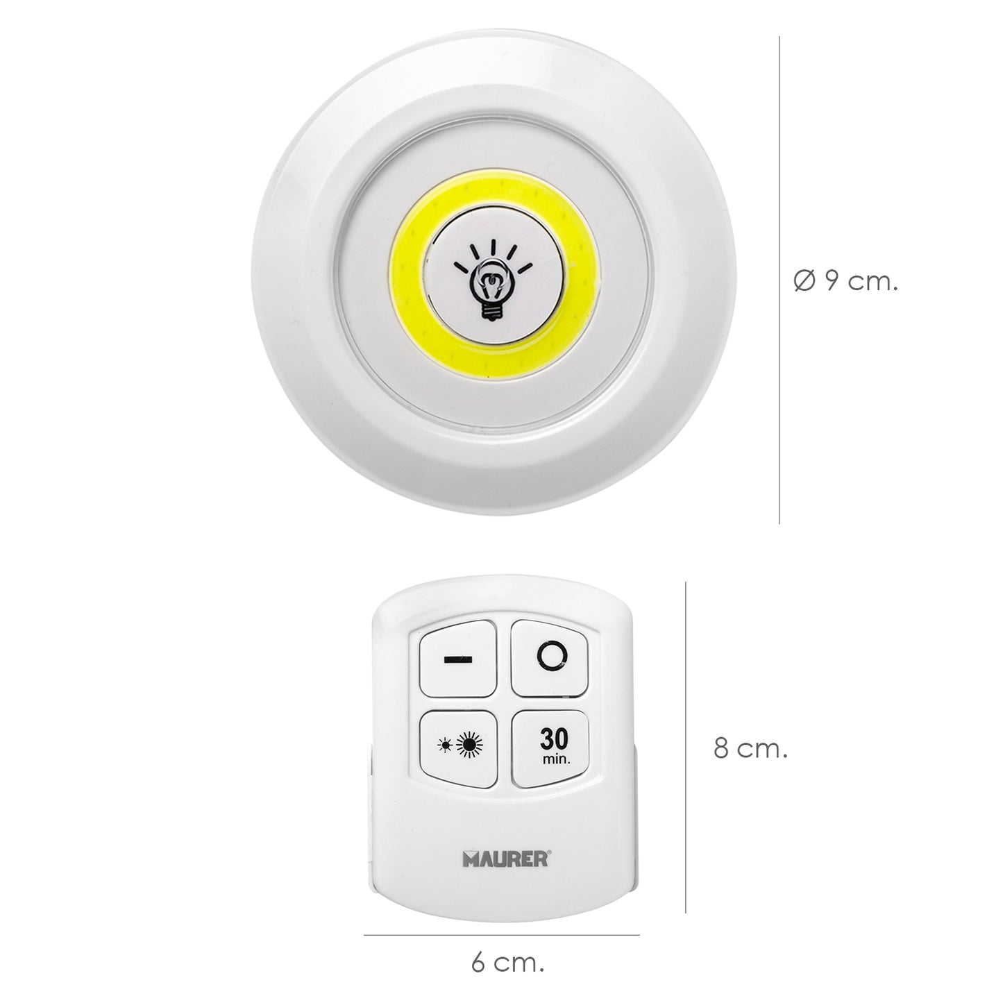 Set 3 Focos Led Con Mando 3 Watt. 80 Lumenes