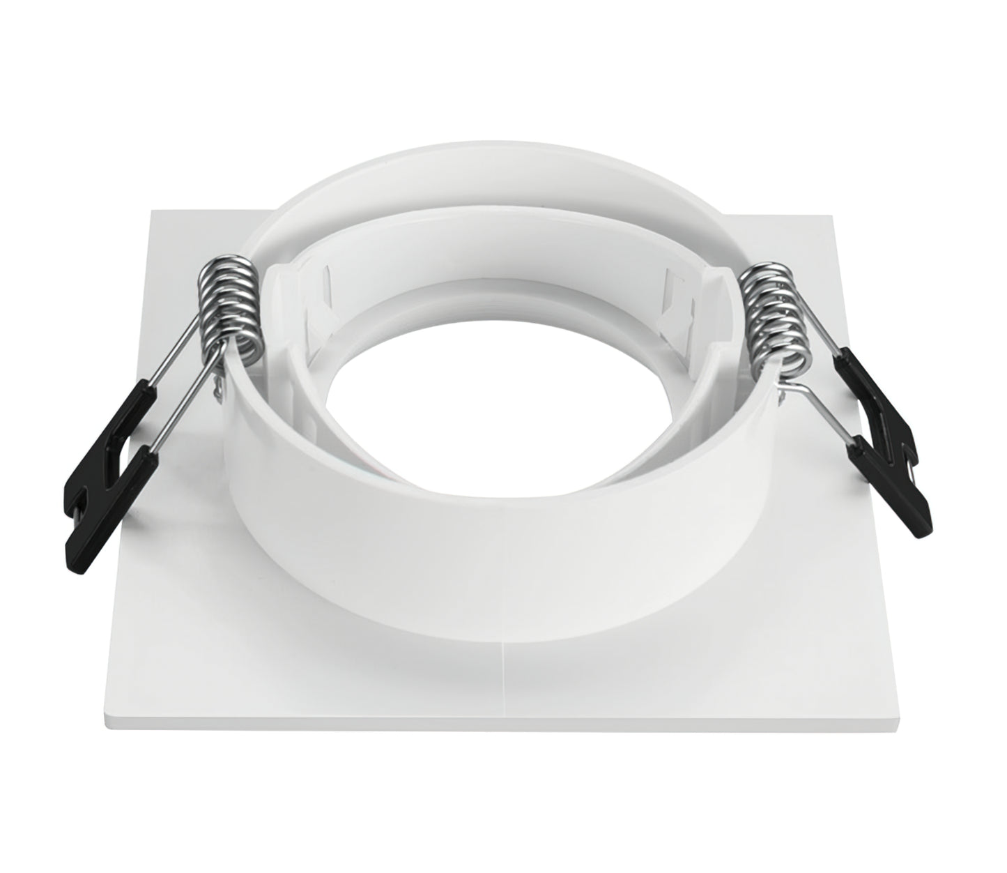 Aro Foco Empotrable Regulable Con Portalamparas Para Bombillas GU10. 93 x 93 x 25 mm. Bombilla vista. Pack de 3 unidades