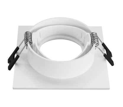 Aro Foco Empotrable Regulable Con Portalamparas Para Bombillas GU10. 93 x 93 x 25 mm. Bombilla vista. Pack de 3 unidades