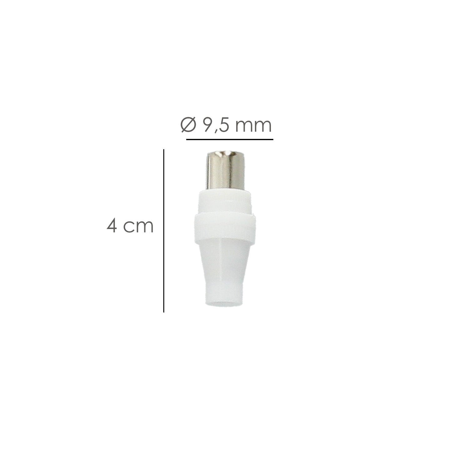 Conector TV Macho Recto 9,5 mm.