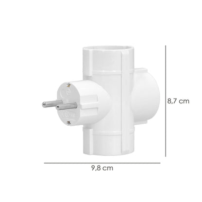Adaptador Triple Schuko 16 A 250 V.