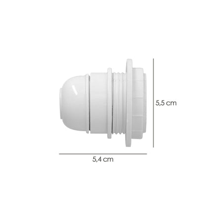 Portalamparas 4 A. E-27 Con Rosca + Arandela Blanco