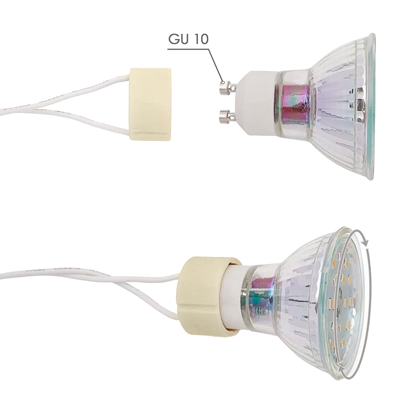 Portalamparas GU-10 Ceramico Para Bombillas Halogenas / LED