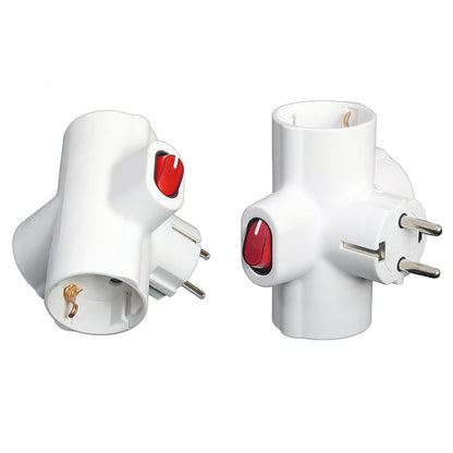Adaptador / Thief Triplo Schuko 16 A 250v Com Interruptor