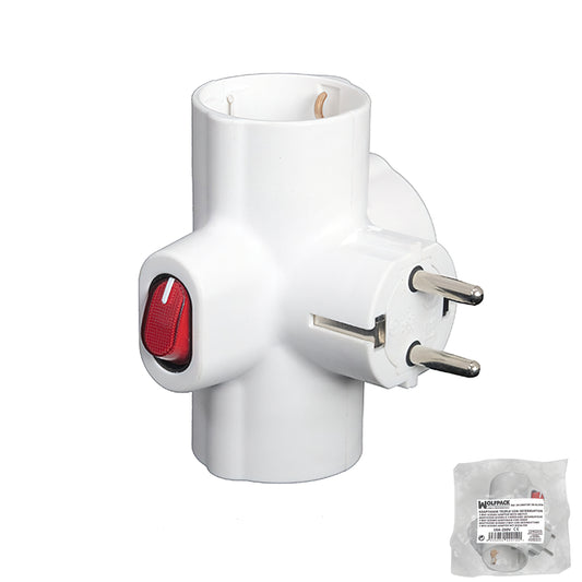 Adaptador / Thief Triplo Schuko 16 A 250v Com Interruptor