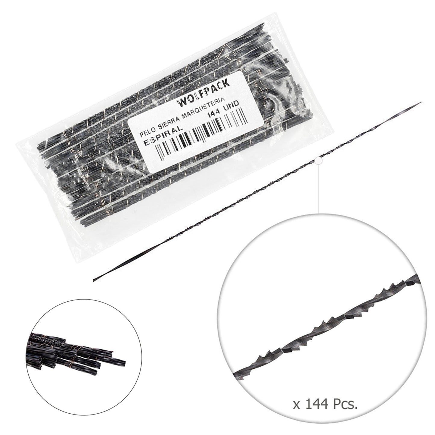Serra de cabelo marchetaria em espiral 4-13 (caixa 144 unid.)