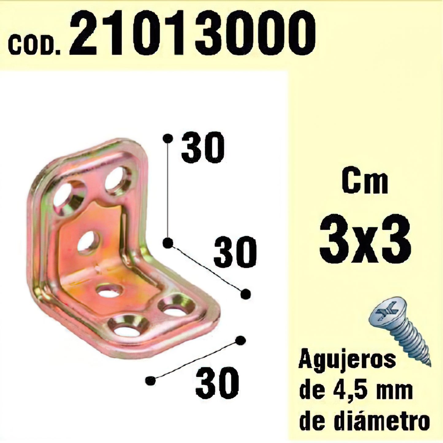 Suporte Madeira Ângulo 30 x 30 x 30 mm.