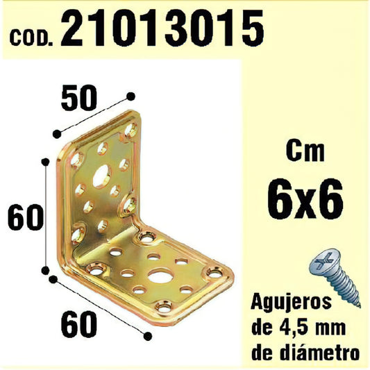 Ângulo Suporte Madeira 50x 60x 60 mm.