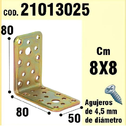 Ângulo Suporte Madeira 50x80x80 mm.