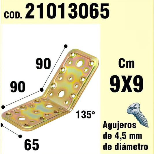 Ângulo de suporte de madeira 65x90x90 mm./135°