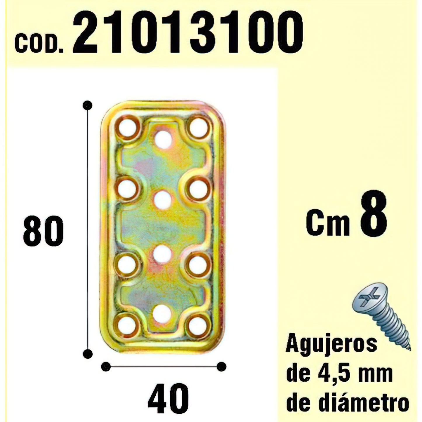 Suporte Para Placa De Madeira Bicromada 40x80 mm.