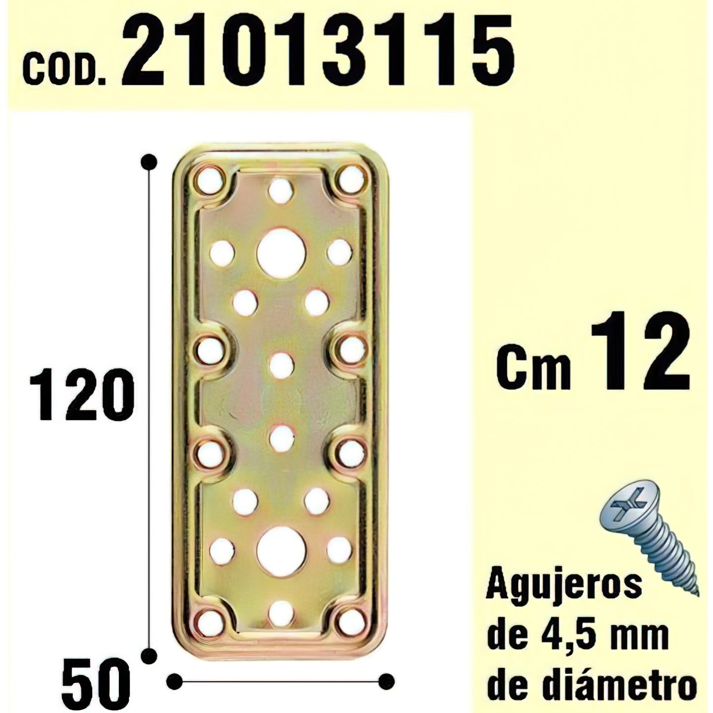 Suporte Para Placa Madeira Bicromada 50x120 mm.