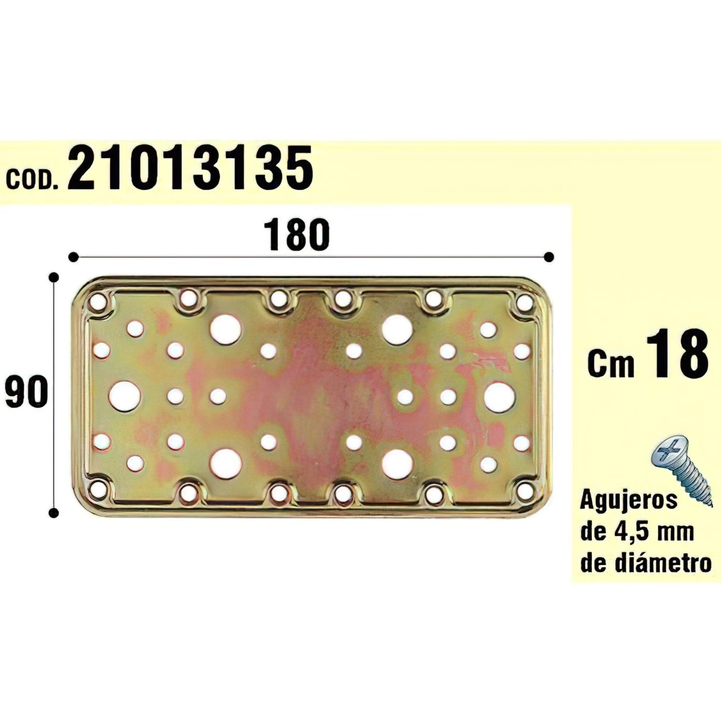 Suporte Para Placa De Madeira Bicromada 90x180 mm.