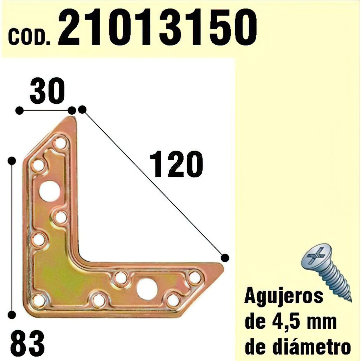 Suporte Para Chapa De Madeira "L" Bicromada 120 mm.