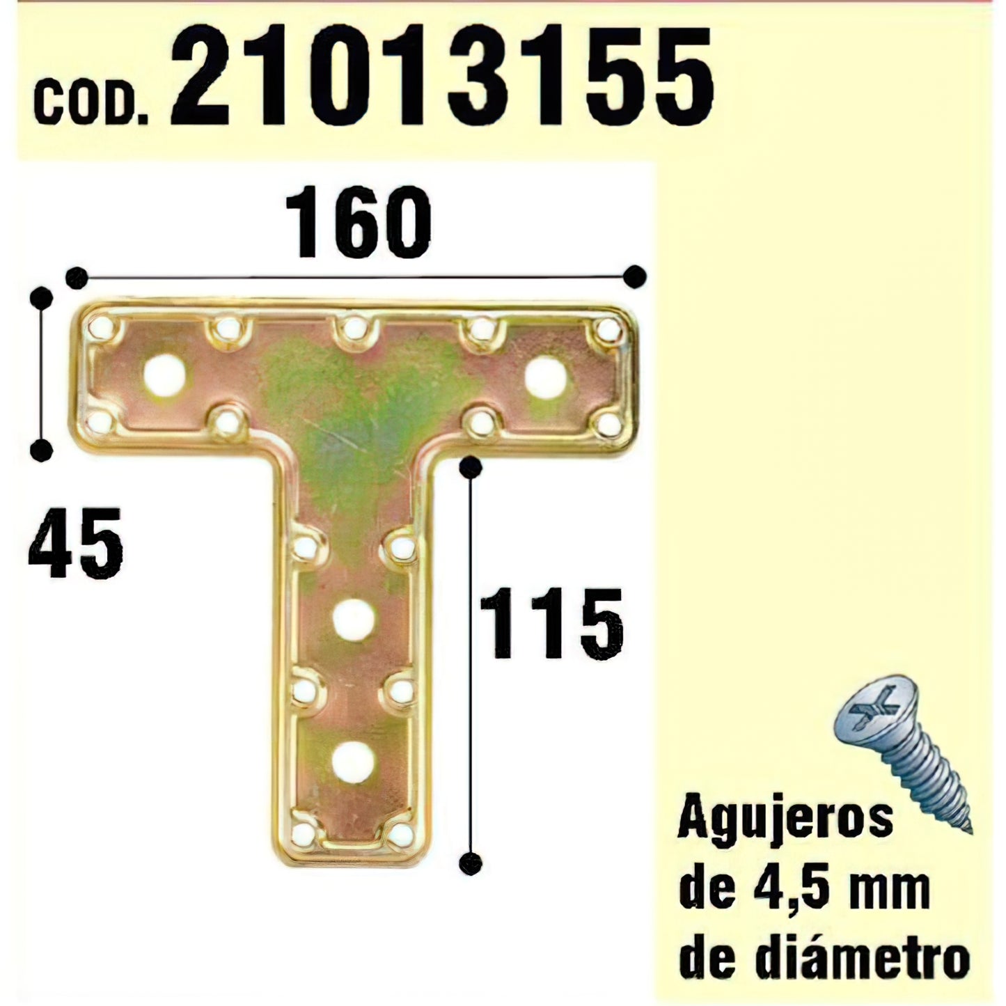 Suporte Para Placa "T" Madeira Bicromada 160 mm.