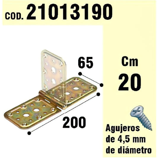 Suporte Para Dobradiça Madeira Bicromato 65 x 200 mm.