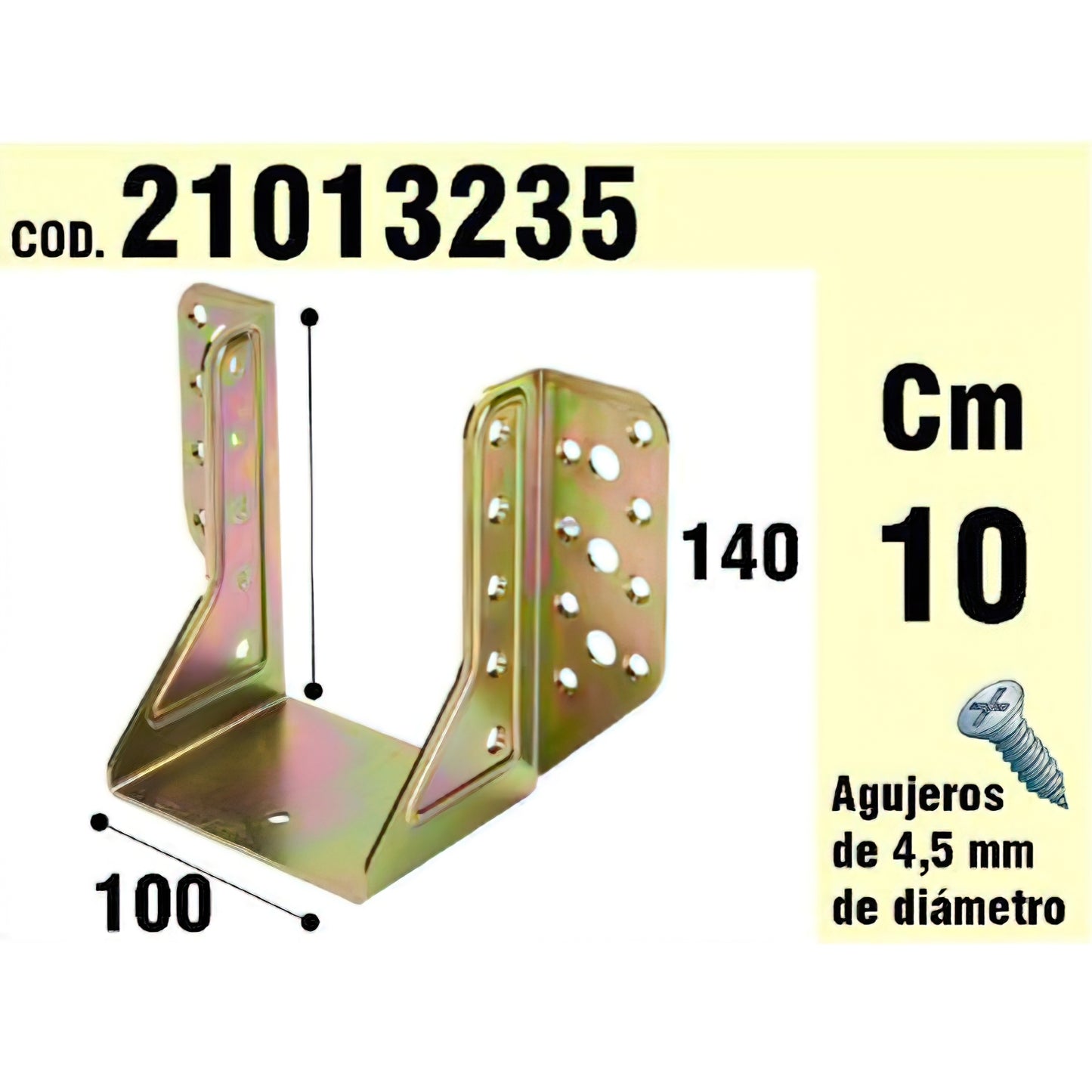 Suporte Para Asas Exteriores Madeira bicromada 100 mm.