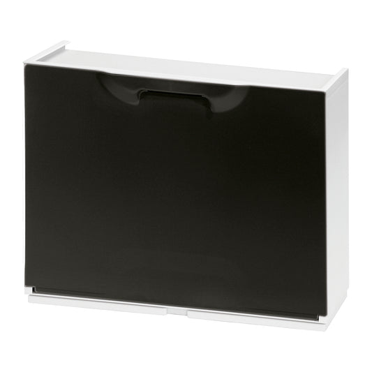 Sapateira resinada 51x17x41cm. Preto e branco