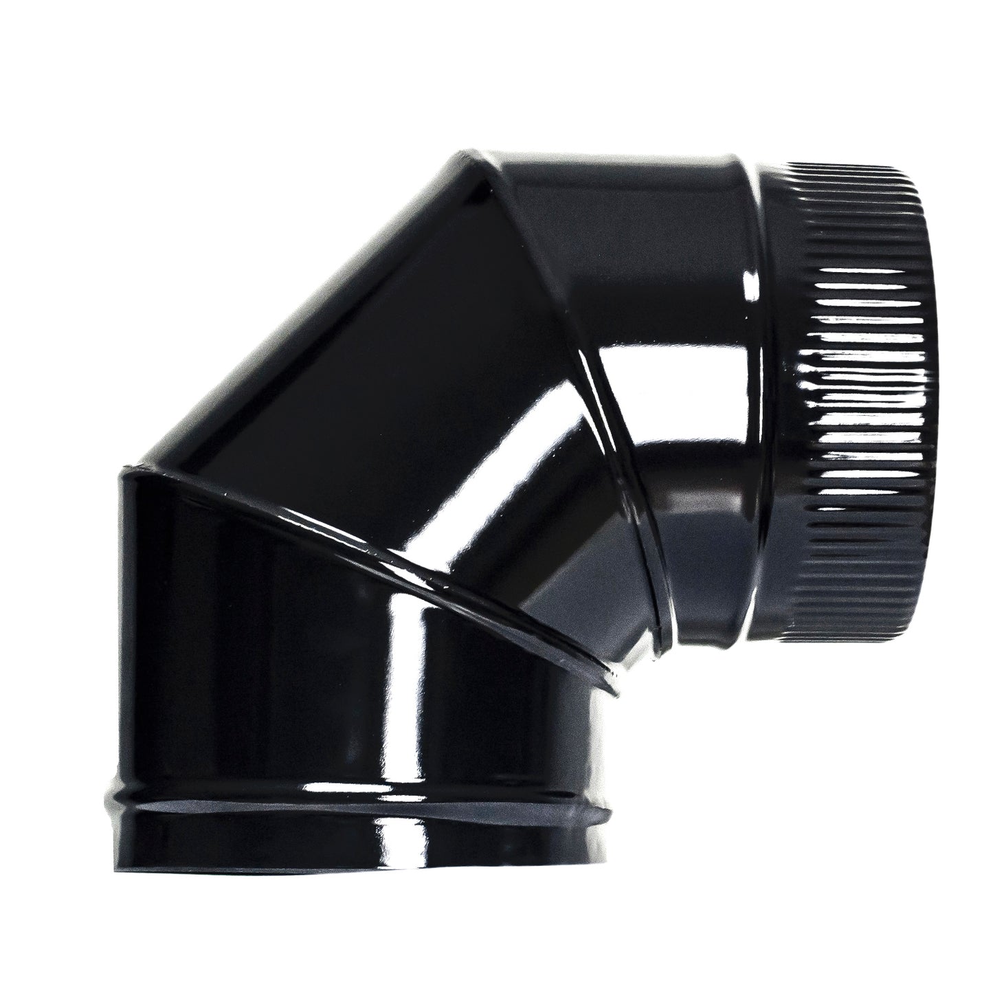 Cotovelo Fogão Preto Vitrificado 200 mm. 90°.