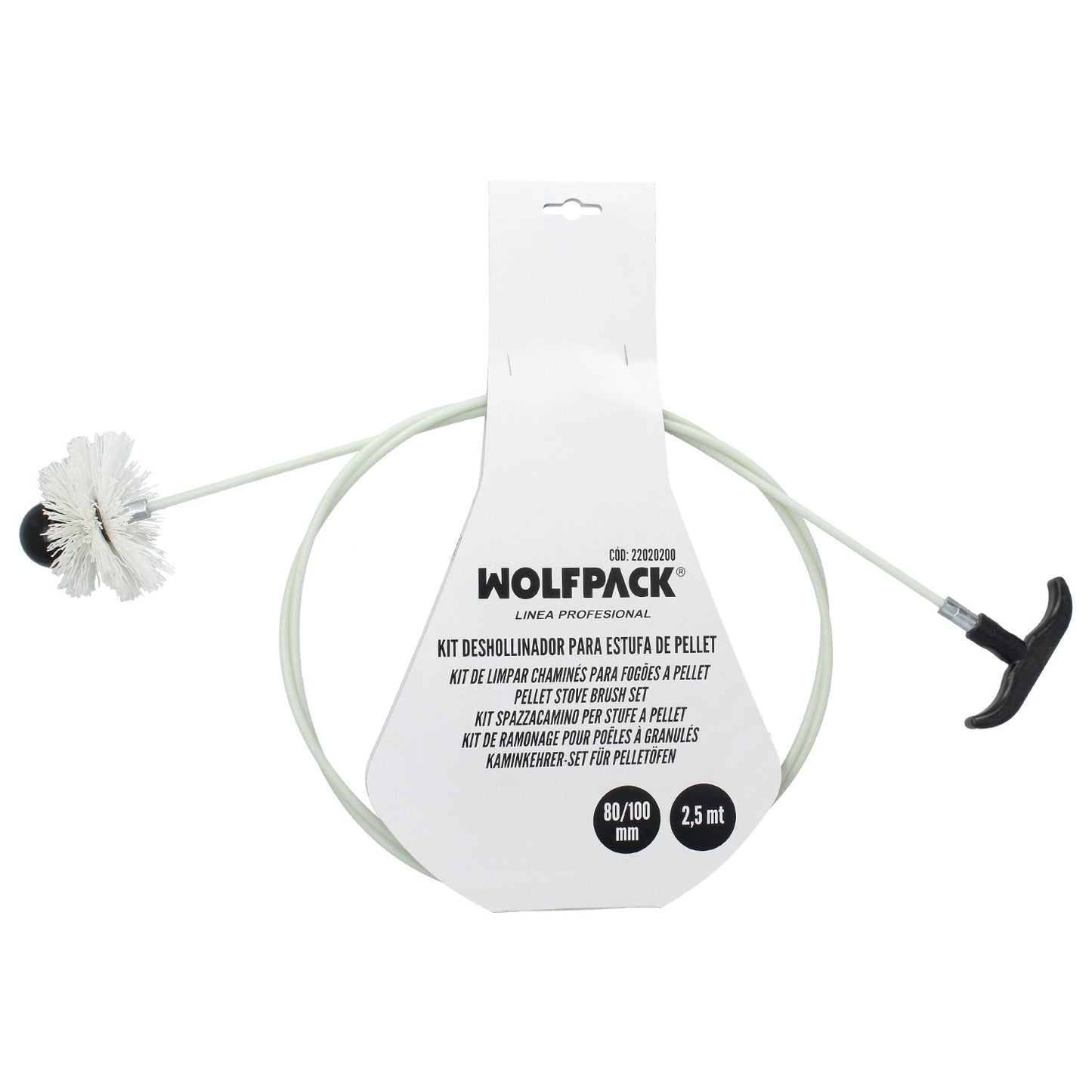 Deshollinador Kit Estufa Pellet 80/100 mm 2,5 m