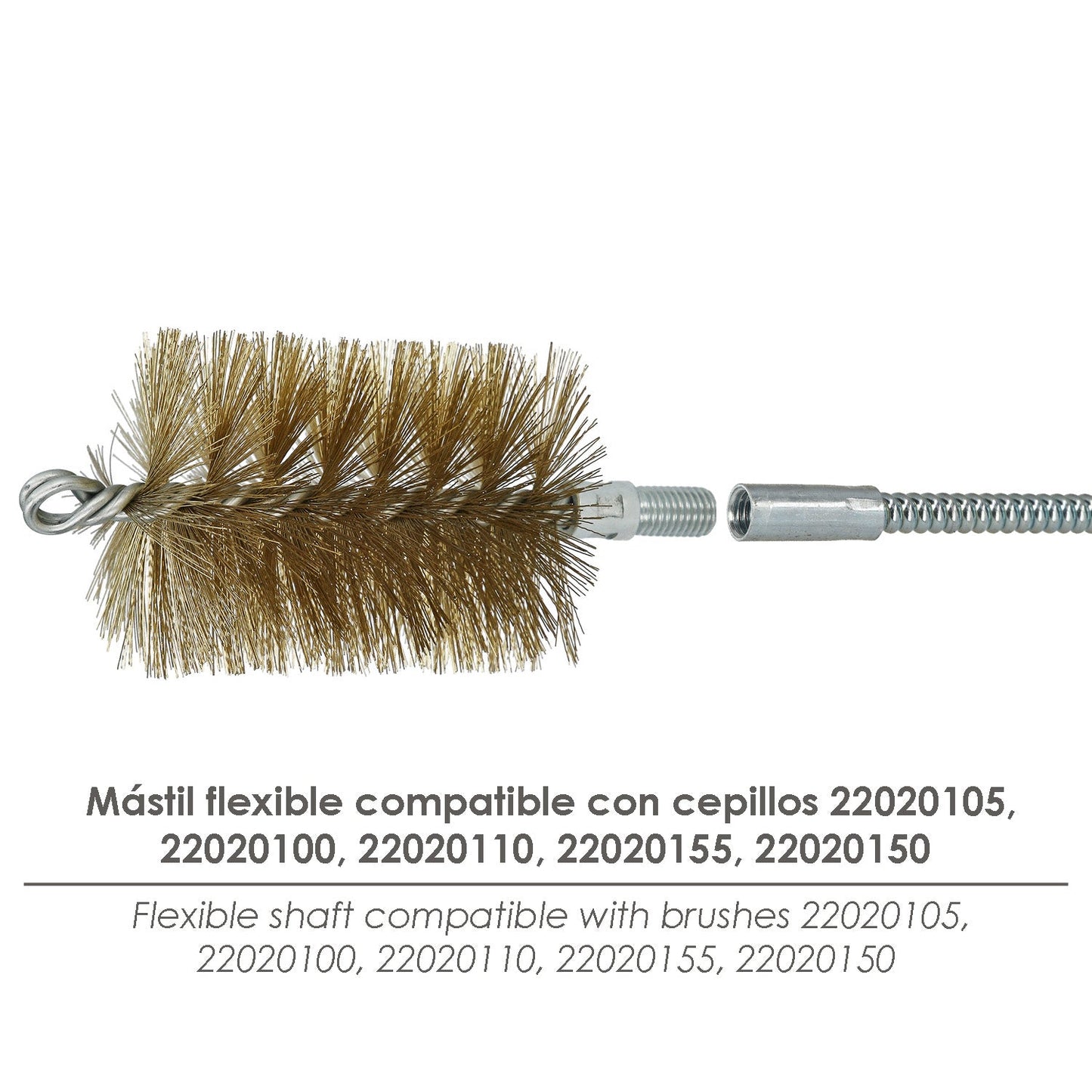 Mango Flexible Reforzado Para Cepillos M12 Longitud 1metro Mango T