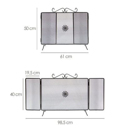 Pantalla Chimenea 98,5 x 50 (Alt) cm. Salvachispas, Protector Chimenea, Protector Rejilla Chimenea.