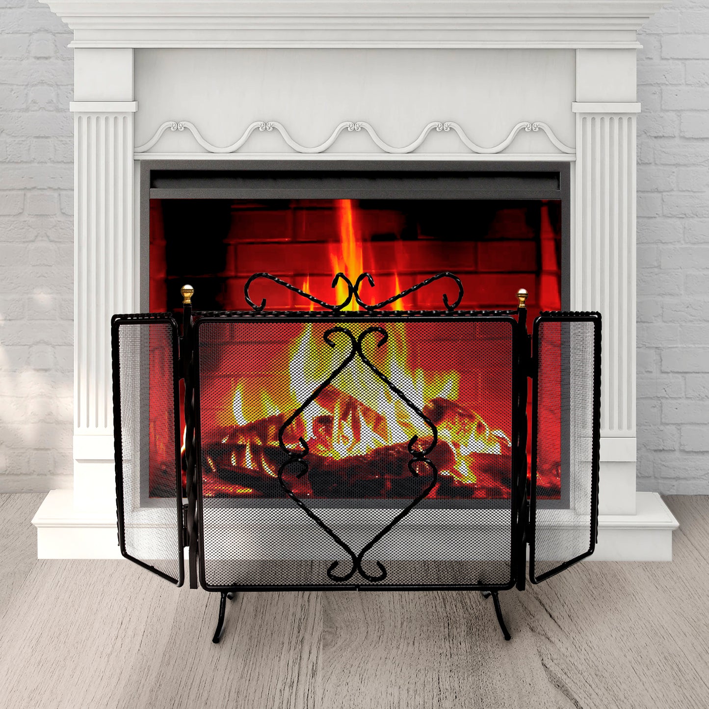 Tela de lareira 94,5 x 49,5 (A) cm. Proteção contra faíscas, protetor de chaminé, protetor de grelha de chaminé.