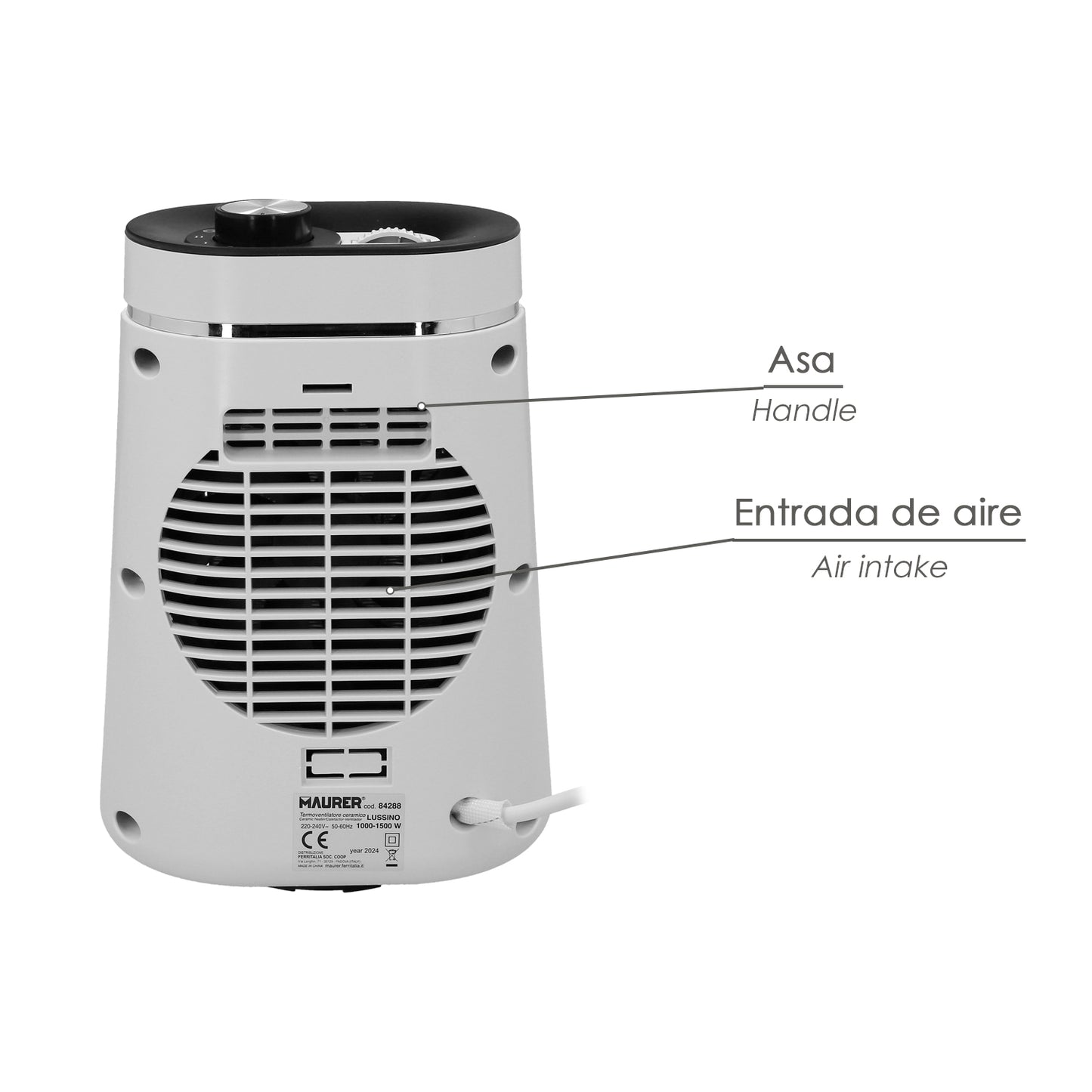 Termoventilador Ceramico Oscilante 1000/1500 Watt.
