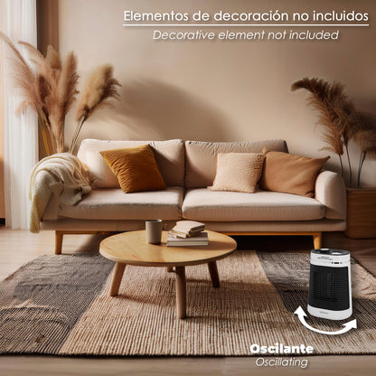 Termoventilador Ceramico Oscilante 1000/1500 Watt.