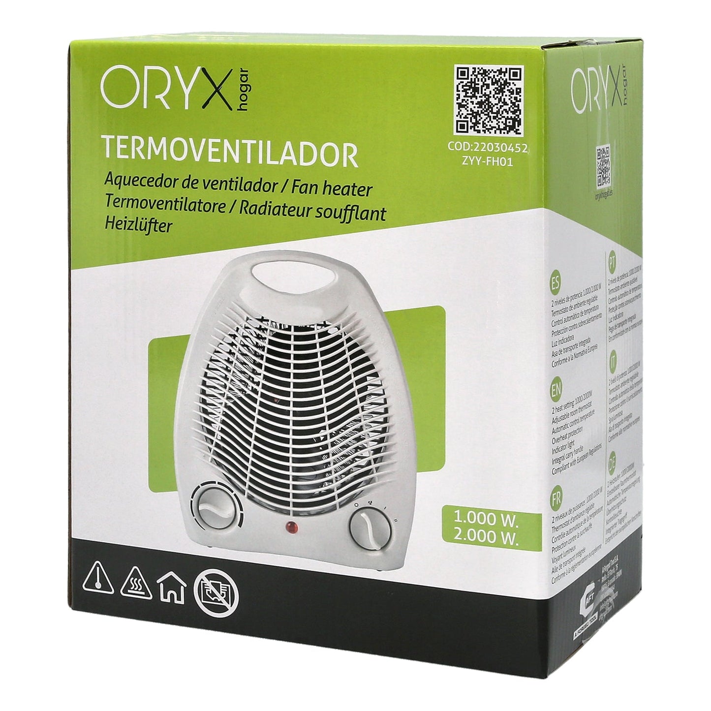 Termoventilador Ovalado 1000 / 2000w