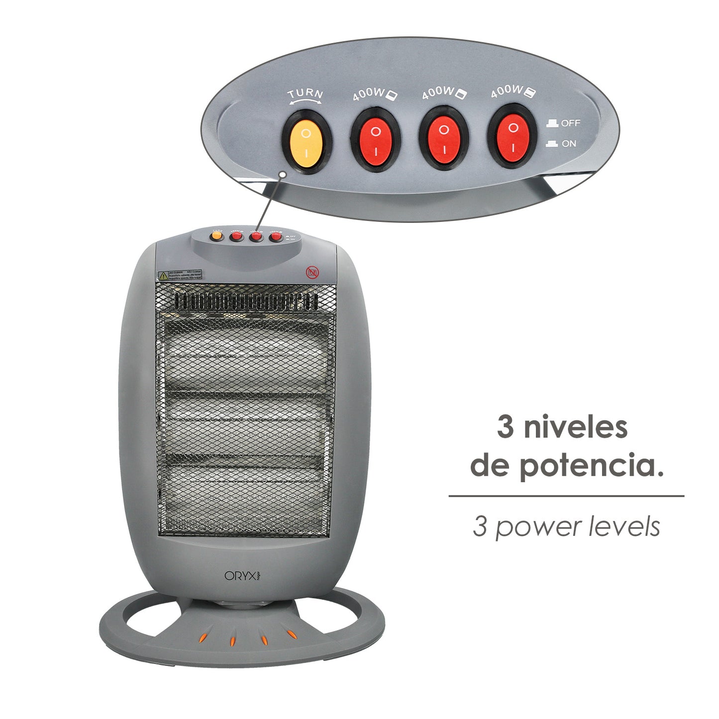 Estufa Halogena Oscilante 400 / 800 / 1200 W