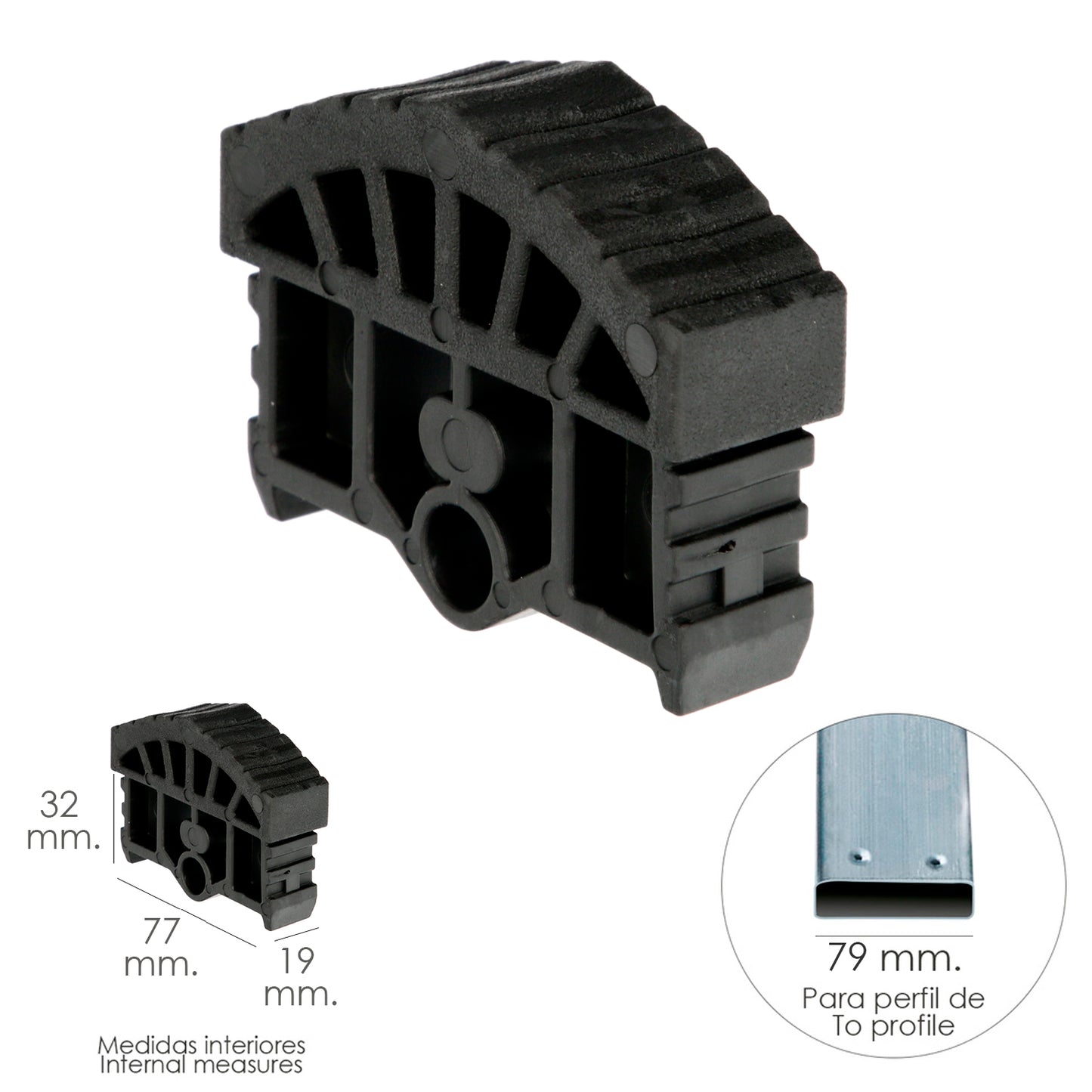 Tampa final para escadas Pronor 3 seções e escadas 2 seções com 12+12 degraus (perfil 79 mm.)