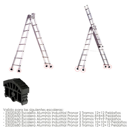 Tampa final para escadas Pronor 3 seções e escadas 2 seções com 12+12 degraus (perfil 79 mm.)