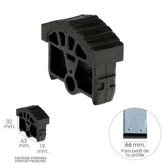 Tampa final para escadas Pronor 2 seções com 10+10 degraus (perfil de 66 mm)