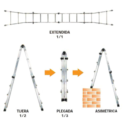 Escada Telescópica de Alumínio 5+5 Degraus