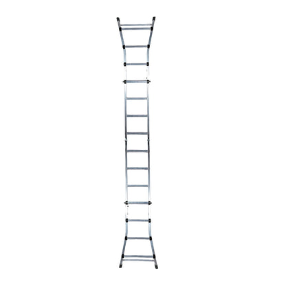 Escalera Telescópica Aluminio  6+6 Peldaños Perfil 67 mm.