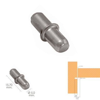 Suporte Metálico Com Ancoragem 5 Ø mm. Para Prateleiras/Prateleiras (Caixa 100 Unidades)