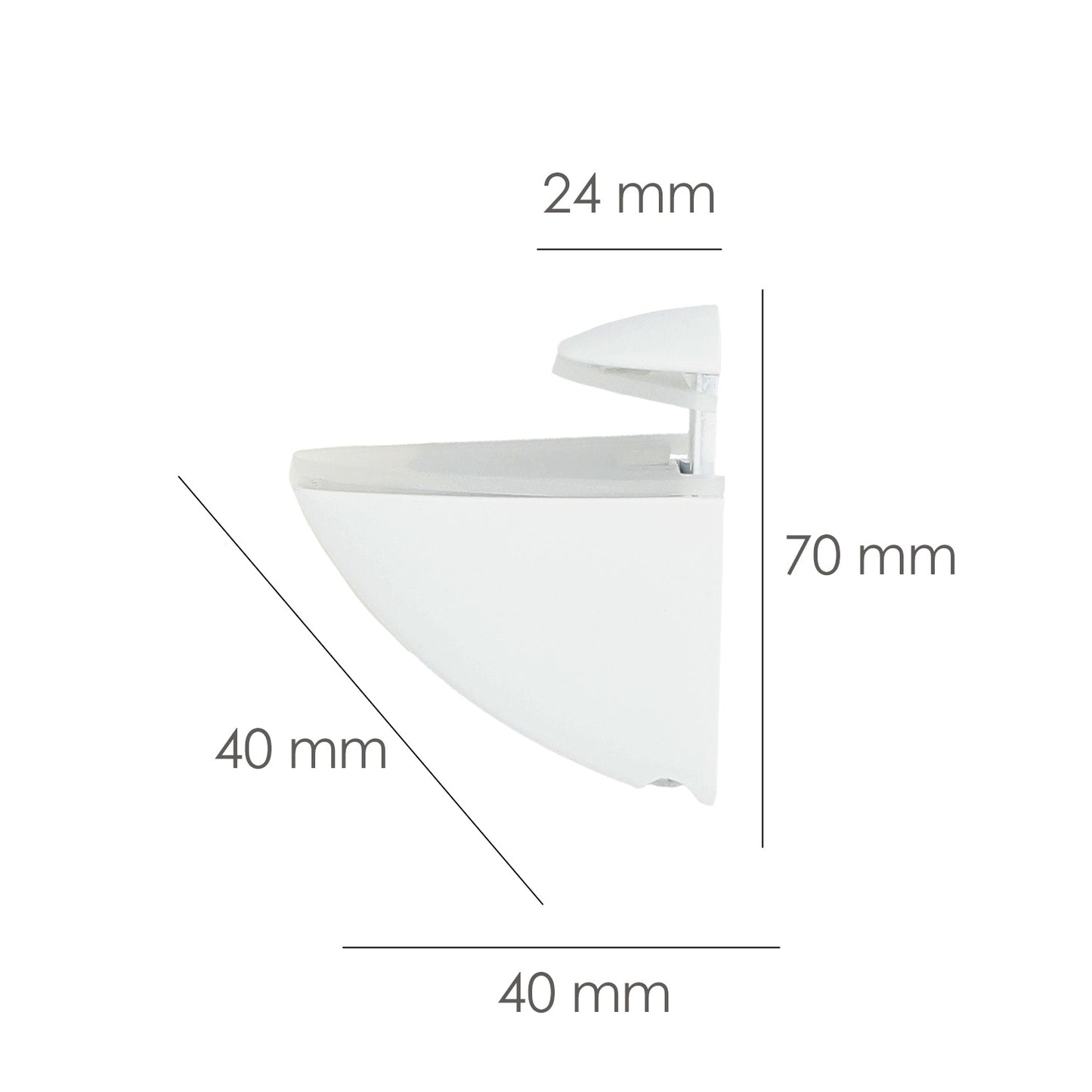Suporte Ajustável Pelicano Para Prateleira 1 / 20 mm. Branco (1 Peça)
