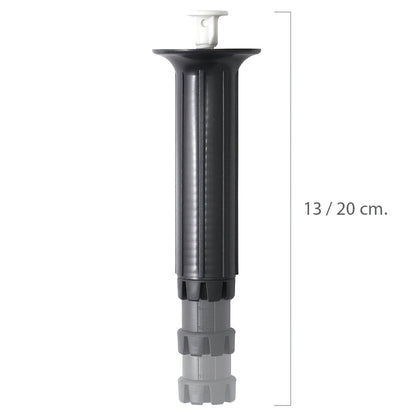 Perna Ajustável Fixa 13 / 20 cm. Preto
