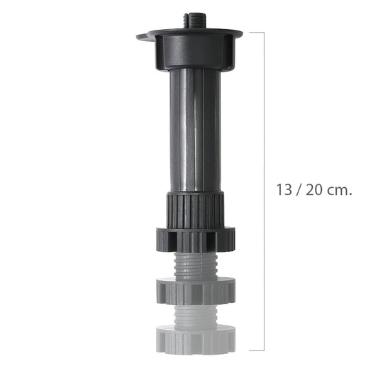 Perna ajustável removível 13 / 20 cm. Preto