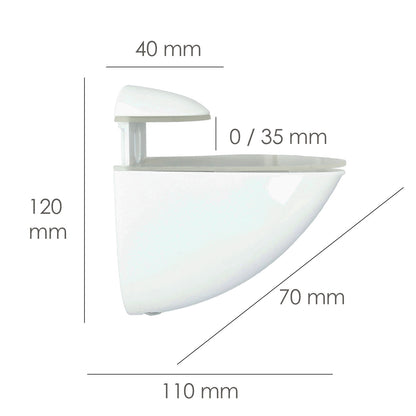 Suporte Pelicano Ajustável Para Prateleira 1 / 35 mm. Branco (1 peça)