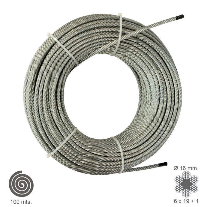 Cable Galvanizado  16  mm. (Rollo 100 Metros) No Elevacion - El Brico Hogar