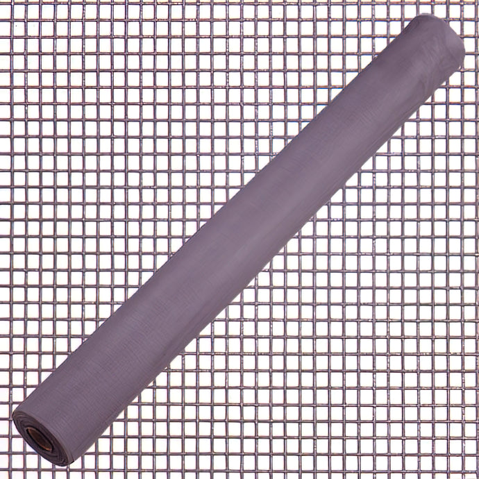 Rede mosquiteira de fibra de vidro cinza 18x16/120 cm. Role 50 metros.