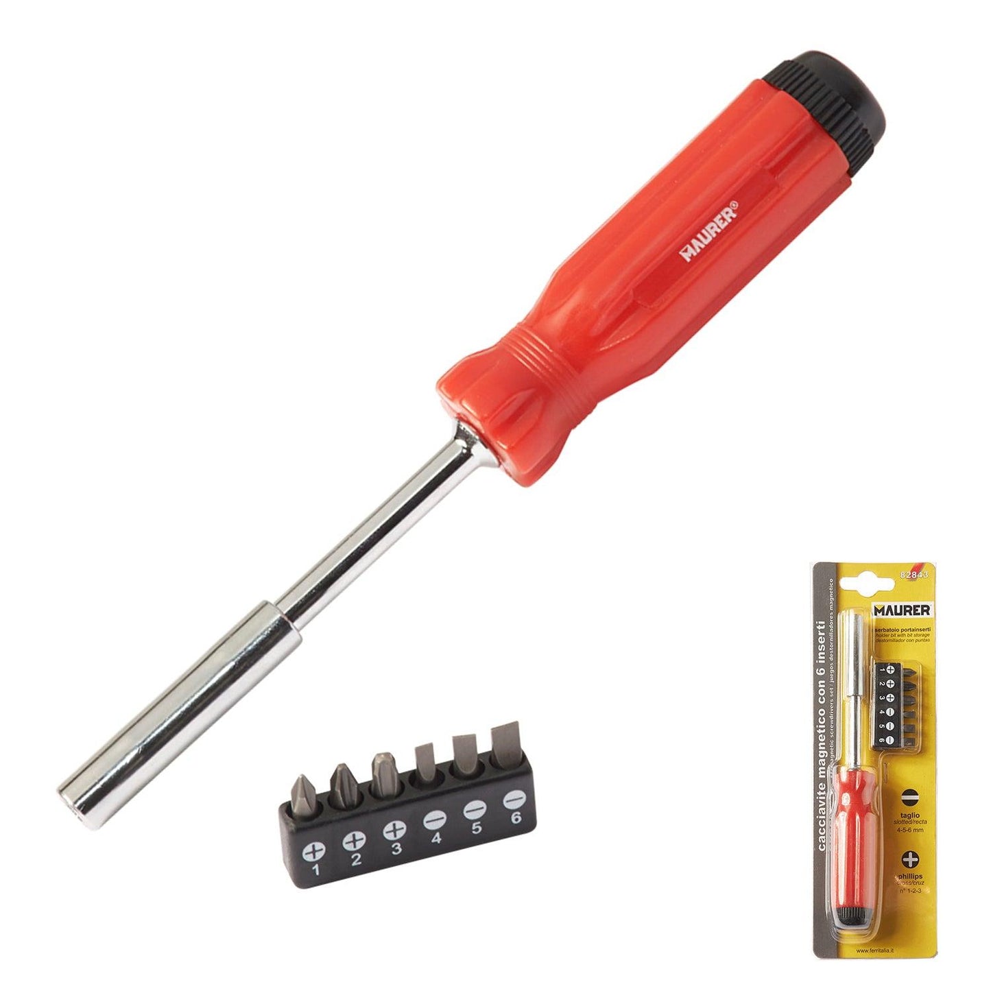 Destornillador Maurer Magnético Con Deposito de 6 puntas - El Brico Hogar