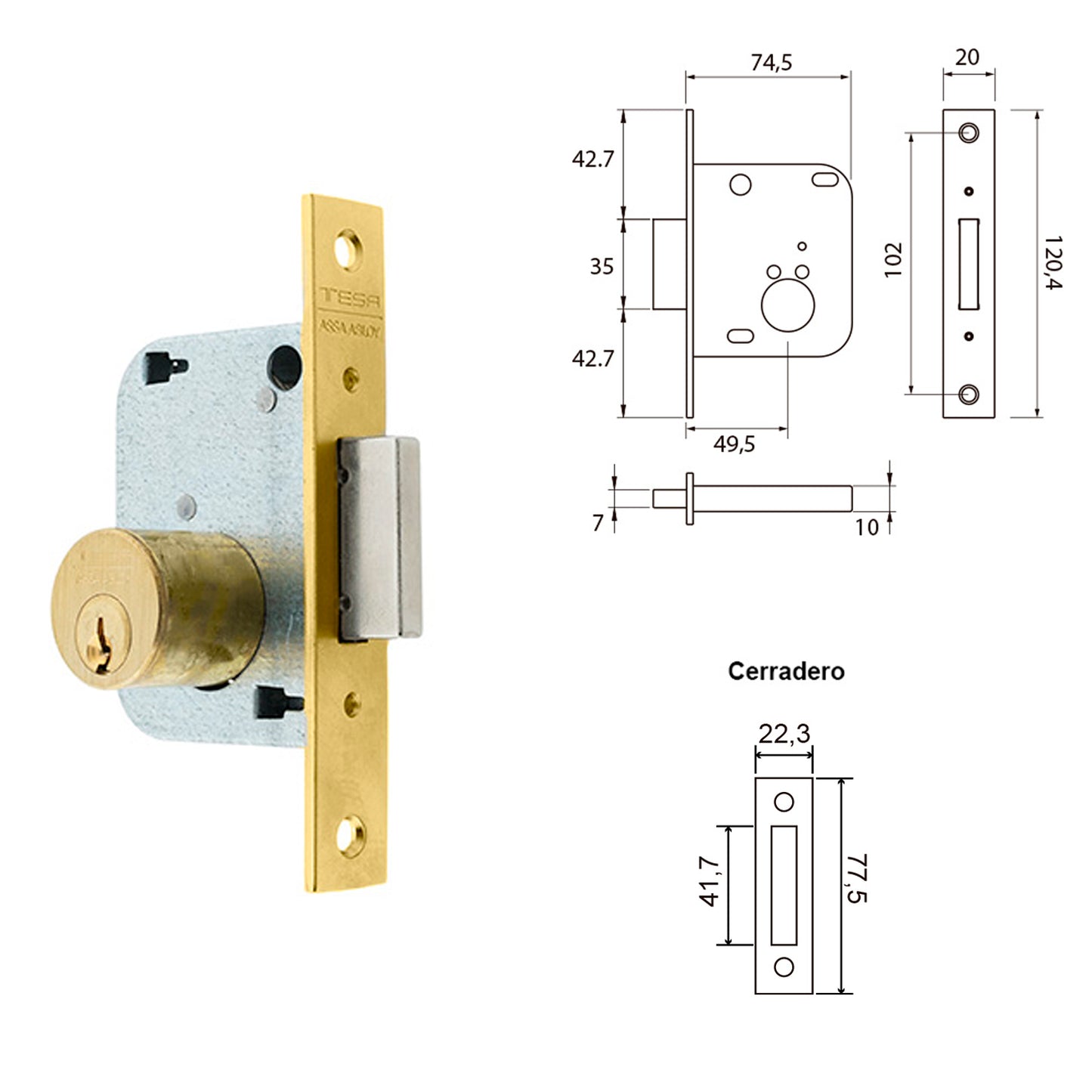 Cerradura Tesa 2001-hl/50