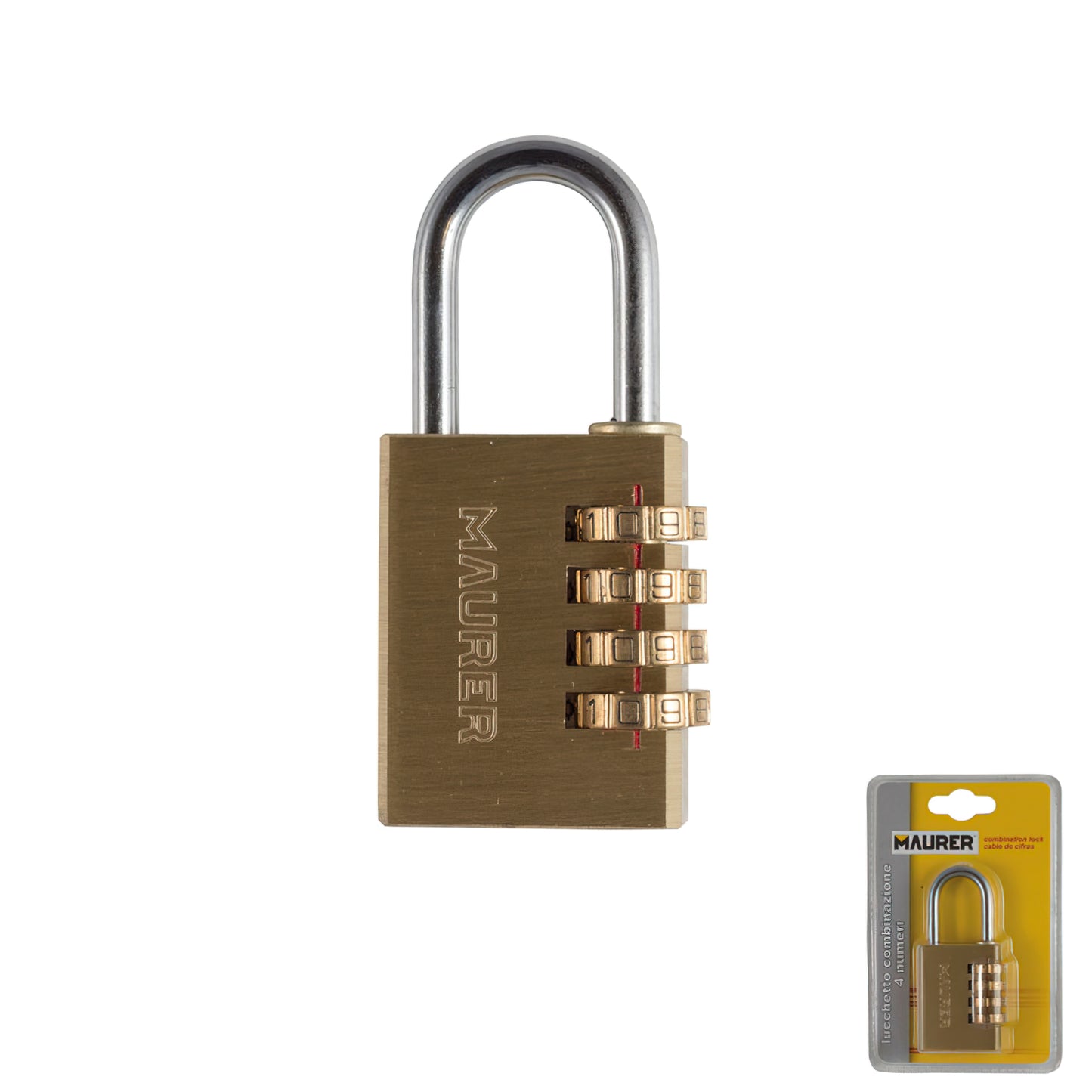 Candado Combinación Laton 28 mm. 4 dígitos
